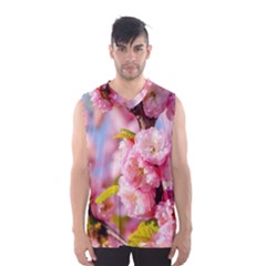 Flowering Almond Flowersg Men s Basketball Tank Top by FunnyCow