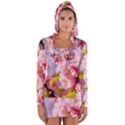 Flowering Almond Flowersg Long Sleeve Hooded T-shirt View1