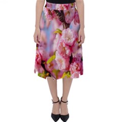 Flowering Almond Flowersg Folding Skater Skirt by FunnyCow