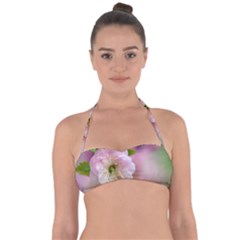 Single Almond Flower Halter Bandeau Bikini Top by FunnyCow