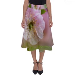 Single Almond Flower Perfect Length Midi Skirt by FunnyCow