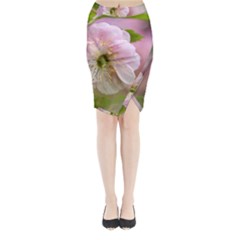 Single Almond Flower Midi Wrap Pencil Skirt by FunnyCow