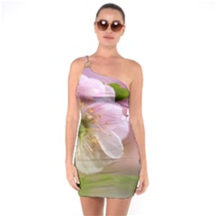 Single Almond Flower One Soulder Bodycon Dress by FunnyCow