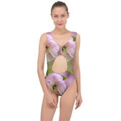 Single Almond Flower Center Cut Out Swimsuit