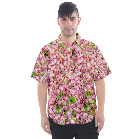 Almond Tree In Bloom Men s Short Sleeve Shirt by FunnyCow