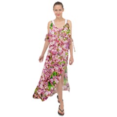 Almond Tree In Bloom Maxi Chiffon Cover Up Dress by FunnyCow