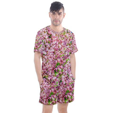 Almond Tree In Bloom Men s Mesh Tee And Shorts Set by FunnyCow