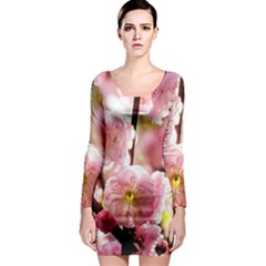 Blooming Almond At Sunset Long Sleeve Bodycon Dress by FunnyCow