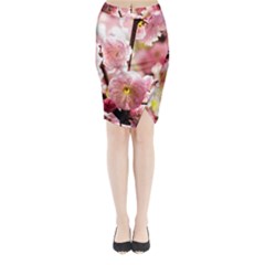 Blooming Almond At Sunset Midi Wrap Pencil Skirt by FunnyCow