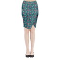 Teal Hats Midi Wrap Pencil Skirt View1