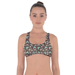 Brown With Blue Hats Got No Strings Sports Bra by snowwhitegirl