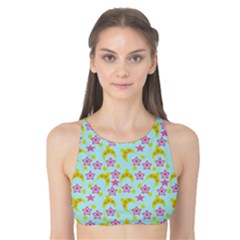 Blue Star Yellow Hats Tank Bikini Top by snowwhitegirl