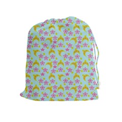 Blue Star Yellow Hats Drawstring Pouches (extra Large) by snowwhitegirl