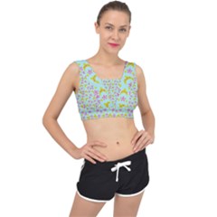 Blue Star Yellow Hats V-back Sports Bra