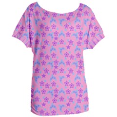 Pink Star Blue Hats Women s Oversized Tee by snowwhitegirl