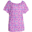 Pink Star Blue Hats Women s Oversized Tee View1