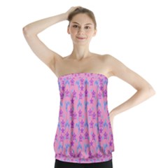 Pink Star Blue Hats Strapless Top by snowwhitegirl