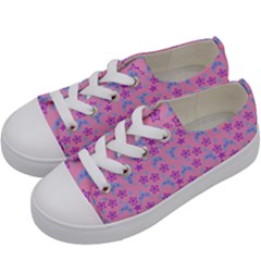 Pink Star Blue Hats Kids  Low Top Canvas Sneakers by snowwhitegirl