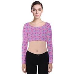 Pink Star Blue Hats Velvet Crop Top by snowwhitegirl