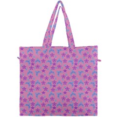 Pink Star Blue Hats Canvas Travel Bag