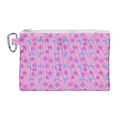 Pink Star Blue Hats Canvas Cosmetic Bag (large) by snowwhitegirl