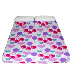 Pastel Cherries Fitted Sheet (queen Size) by snowwhitegirl