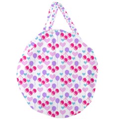 Pastel Cherries Giant Round Zipper Tote by snowwhitegirl