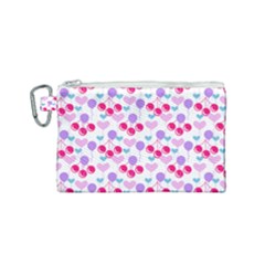 Pastel Cherries Canvas Cosmetic Bag (small) by snowwhitegirl