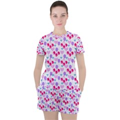 Pastel Cherries Women s Tee And Shorts Set