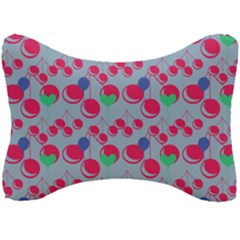 Bubblegum Cherry Blue Seat Head Rest Cushion by snowwhitegirl