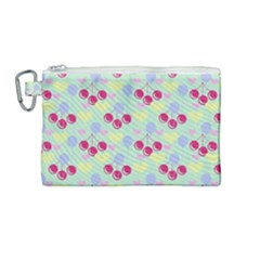 Birthday Cherries Canvas Cosmetic Bag (medium)