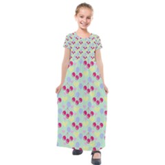 Birthday Cherries Kids  Short Sleeve Maxi Dress by snowwhitegirl