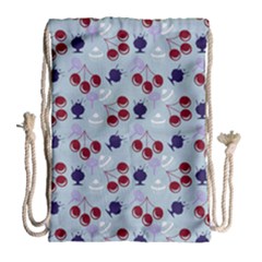 Sky Cherry Drawstring Bag (large) by snowwhitegirl