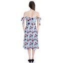 Sky Cherry Shoulder Tie Bardot Midi Dress View2