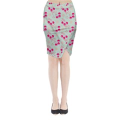 Bubblegum Cherry Midi Wrap Pencil Skirt by snowwhitegirl