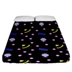 Cakes And Sundaes Black Fitted Sheet (king Size) by snowwhitegirl