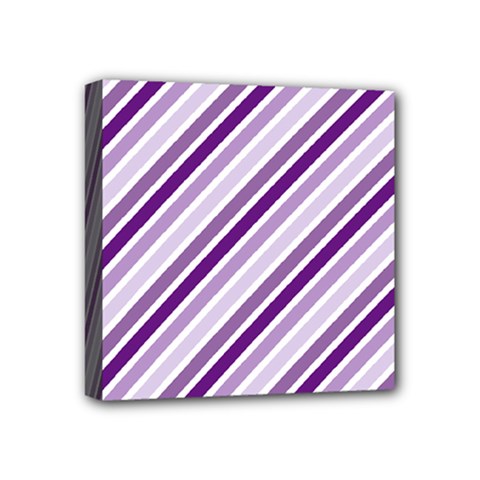 Violet Stripes Mini Canvas 4  X 4  by snowwhitegirl