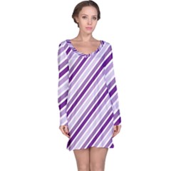 Violet Stripes Long Sleeve Nightdress by snowwhitegirl