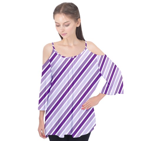 Violet Stripes Flutter Tees by snowwhitegirl