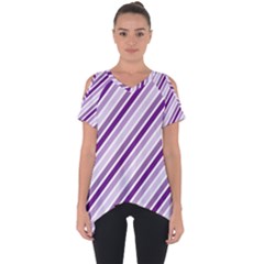 Violet Stripes Cut Out Side Drop Tee by snowwhitegirl