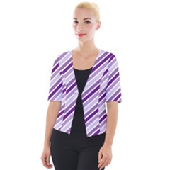 Violet Stripes Cropped Button Cardigan by snowwhitegirl