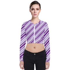 Violet Stripes Zip Up Bomber Jacket by snowwhitegirl