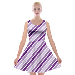 Violet Stripes Velvet Skater Dress by snowwhitegirl