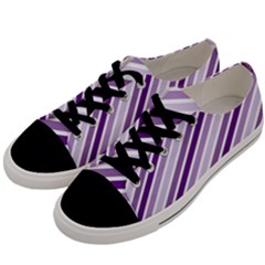 Violet Stripes Men s Low Top Canvas Sneakers by snowwhitegirl