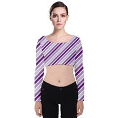 Violet Stripes Velvet Crop Top by snowwhitegirl