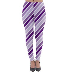 Violet Stripes Lightweight Velour Leggings