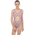 Candy Diagonal Lines Center Cut Out Swimsuit View1