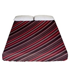 Brownish Diagonal Lines Fitted Sheet (queen Size) by snowwhitegirl