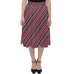 Brownish Diagonal Lines Folding Skater Skirt