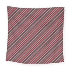 Brownish Diagonal Lines Square Tapestry (Large)